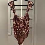 Free People Bodysuit Take It Away Brown Floral One Piece Bodysuit. Size S. Photo 6