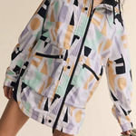 Free People #48 NWT Singin' In The Rain Printed Packable Jacket in Blocked Logo Photo 0