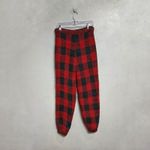 SKIMS  Red Buffalo Check Cozy Unisex Joggers Sz S Photo 9