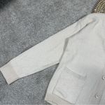 Joie  Button Front Cardigan Sweater Longsleeve V-Neck Soft Fuzzy Cozy in Beige L Photo 4