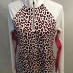 Greg Norman Pink Black Leopard Print 1/4 Zip Golf Long sleeve Shirt Medium Photo 0