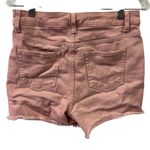 Cotton Button Fly High Waist Pink 5 Pocket Stretch Denim Jean Shorts Womens 10 Photo 5