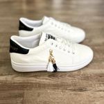 White & Black Women’s Casual Sneakers with Tassel Embellishment Size 7 US Photo 2