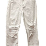 Abercrombie & Fitch Hollister ULTRA‎ HIGH RISE DAD JEAN White Size 3R Distress Rips Photo 0