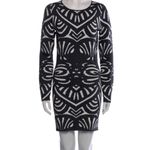 Parker  Aztec‎ Bodycon Stretch Knit Dress
Metallic Dark Gray White Size Small Photo 1