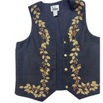 Pacific&Co R. J. . Vintage Embroidered Vest Size Small Brown Leaves Wool Blend Photo 0