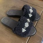 Tory Burch Black Aspen Sherling Slide Sandal Size 6 Photo 0