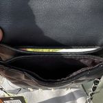 Badgley Mischka Black Quilted Faux Leather Crossbody Bag Silver & Pearl Accents Photo 4