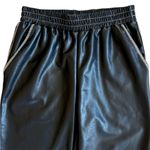 LNA Like New  Faux Leather Stretch High Rise Contrast Seam Pants Black Medium Photo 4