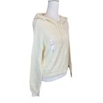 SO  Juniors Hoodie Size L White Plush Yard Loungewear Crop Hooded Womens NWT Photo 4