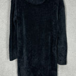 Banana Republic  Sweater Dress Petite S Black Fuzzy Cowl Neck Minimalist Chic Photo 0