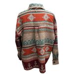 La Miel Southwest Aztec Print Button Front Shacket Women's Size Small Distressed Photo 4