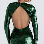 House Of CB  Belle Pine Green Sequin Maxi Dress Size: M Photo 4