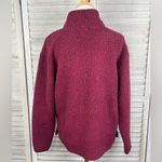 PINK - Victoria's Secret  Sherpa Fleece 1/4 Zip Pullover Burgundy w Dog Logo-Small Photo 2