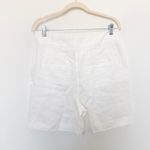 Boden Womens Linen Shorts Size 8 White High Waist Coastal Chic Resort Preppy Photo 4