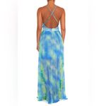 Luxxel blue green tie dye watercolor maxi dress, NWT Photo 1