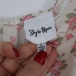 Sky to Moon Floral Print Mini Dress Lace Trim Tie Front L Pink Size L Photo 3