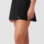Alo Yoga  Varsity Black Pleated Tennis Skirt Photo 1