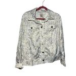 Chico's Chico’s Satin Jean Jacket Python Print Photo 5