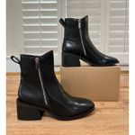 Steve Madden Ruthy Black Leather Boots Size 8 NWOB Block Heel Stylish Trendy Photo 2