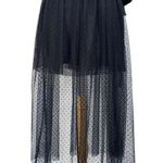 Forever 21 Black Bustier Mesh Midi Party Dress Collection Formal Satin Bow Prom Goth Size L Photo 9