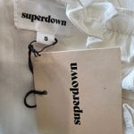superdown  White Mini Dress Ruffle Off Shoulder SMALL Graduation Revolve $78 NEW Photo 6