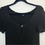 Banana Republic Black Textured Cardigan One Button Open Front Layering Medium Photo 3