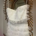 NWT Women’s Velvi Georgia Strapless White Layered Tulle Mini Dress ALine Bridal Size L Photo 6
