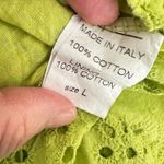 Civico 51 Eyelet Lace Lime Green Dress Size Large Made Italy Sleeveless Popover Photo 5