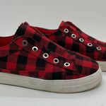 None Buffalo Plaid Sneakers Slip On Style size 7 Photo 3