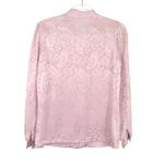 1970s Vintage Laura Mae Pastel Pink Satin Pussybow Neck Bow Blouse Medium Photo 2