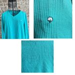 The Southern Shirt Company Southern Shirt Thermal Top Medium Teal Cotton Ball Asymmetrical NWOT Photo 3
