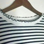 ZARA  Trafaluc collection navy and‎ white striped long sleeve top Sz S Photo 5
