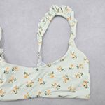 White Floral Ruffle Beach Sports Active Bikini Bralette Swim Top S Small Photo 2