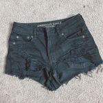 American Eagle  Hi-Rise Festival Black Distressed Jean Shorts Photo 0