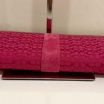 Coach NWT  Zip Up Continental Canvas and Suede Wallet Pink Photo 6