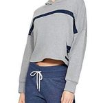 Under Armour Project Rock Long Sleeve Gray Cropped Oversized Hooded Sweatshirt Photo 1