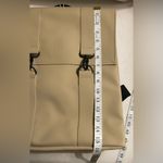 NWT Rain MSN Bag Signature Water Proof Backpack PU Fabric Color: Sand Photo 8
