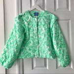 Cras Green White Quintacras Minty Quilted Bold Shoulder Jacket NWT 40 Green Wht Size undefined Photo 3