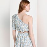 En Saison Maeve Floral One Shoulder Puff Sleeve Top Crop Top Blouse Size Large White Photo 1