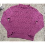 Sundance  Sweater L Bertina Everyday Pointelle Ruffled Mock Neck Wool Preppy Chic Photo 1