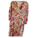 Entro Floral Print Maxi Dress Long Sleeve V Neck Bohemian Cottagecore Style Photo 1