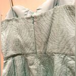 ERIN FETHERSTON LIGHT GREEN BROCADE COTTON STRAPLESS LINED DRESS 6 Photo 6