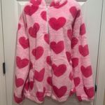 Women’s Plush Hooded Jacket Size Large Pink Hearts Size M Photo 5