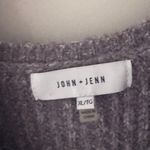 John + Jenn  Gray V-Neck Sweater with Ribbed Texture Photo 3