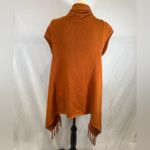 Willi Smith  burnt orange fringe cardigan sweater size medium Photo 3