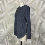 Vince Textured Terry Raglan Side Zipper Sweatshirt Heather Black Gray Size XS Photo 7