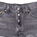 Levi's Levi’s 501 Black Denim Distressed Cutoff Jean Shorts Exposed Button Fly Size 28 Photo 2