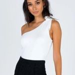 Princess Polly One Shoulder Bow Tie White Bodysuit Photo 1