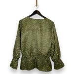 BLANK NYC Oat New York | Long Sleeve Dark Olive Green Print Blouse Photo 11